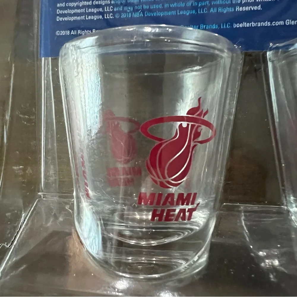 Miami Heat collectible shot glasses set of two NEW